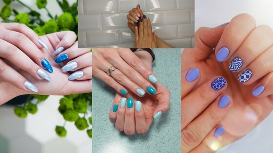 blue, czyli jeden z modnych kolorów na paznokciach latem 2017