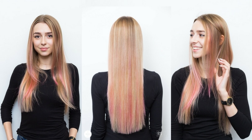 Różowe refleksy na włosach - trend 2017