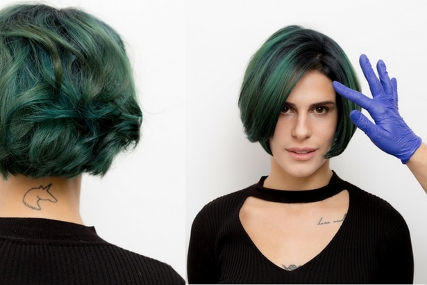Odcienie zieleni to propozycja jesiennej fryzury od Milek Design